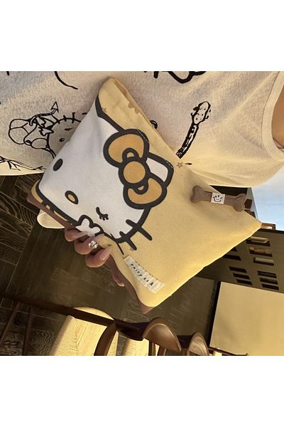 Choice Cute Sanrio Hello Kitty Girl Cosmetic Bag Kawaii High-capacity Portable Travel Zipper Storage Bag...