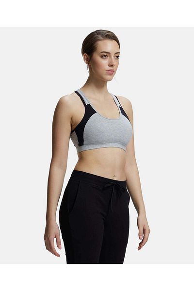 JOCKEY Power Back Padded Active Bra 1380-01 Gray