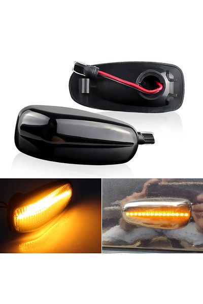 APMATAUTO 2pcs No Dynamic 2pcs Car Led Smoked Dynamic Turn Signal Light Side Marker Blinker Lamp For Mercedes-