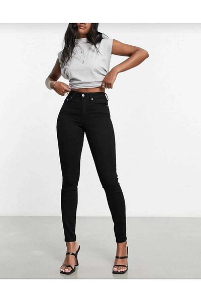 bee Дънки Trefjns с висока талия и тесни черни ликра, екстра гъвкави - trefjeans