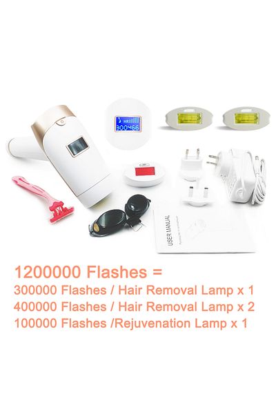 Choice 1200k Flashes Updated Laser Hair Removal 2in1 Replaceable Lamp Rejuvenation Permanent Painless Hair