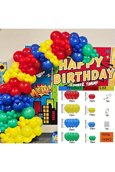 Choice Other MULTI 133 Pcs Rainbow Theme Balloon Set Suitable for Birthday Ou...