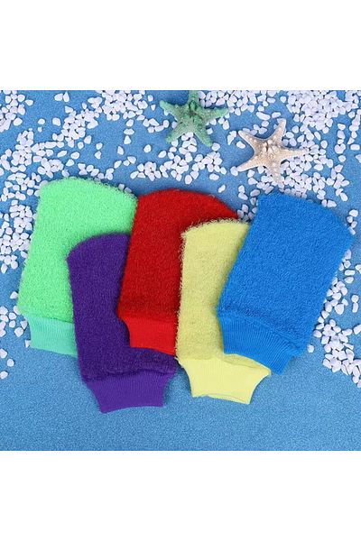 Choice Nylon Cuozao bath bath gloves exfoliating gloves wholesale Color random 5pcs