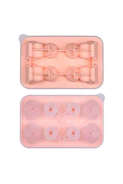 Choice Pink 3d Cute Cat Ice Cube Molds 4 Holes Silicone Ice Cube Tray Animal Shape Ice Mold Ice Ball Maker