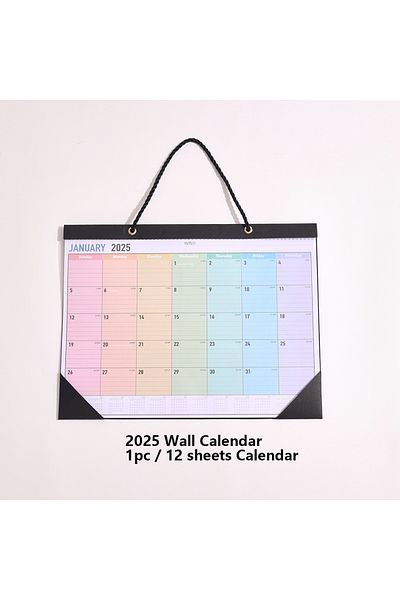 Choice 2025 Wall Calendar 12 Sheets 2025 Colorful Monthly Wall Calendar Rainbow Weekly Planner Daily Study