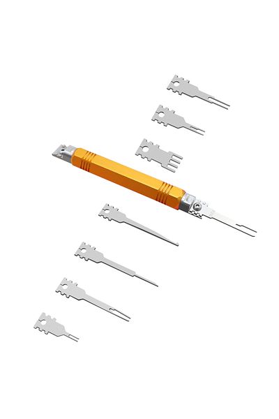 Choice 8 Replacement Heads Double Headed Detachable Terminal Pin Extraction Tool Suitable For Amp Metri Pac