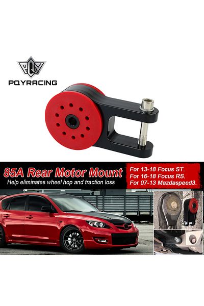 PQY - 85A Polyurethane T6061 Aluminum Rear Motor Mount For 13-18 Ford Focus ST 16-18 Focus RS 07-...