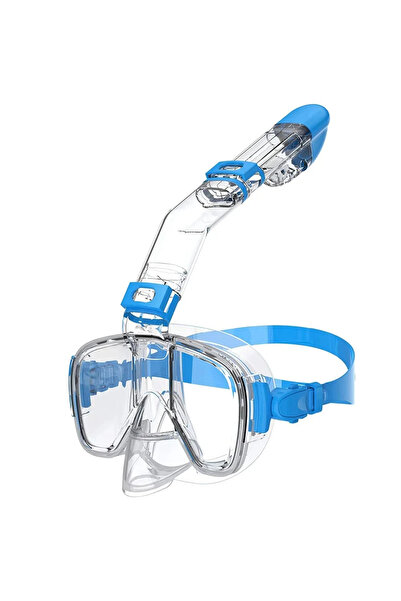 Choice مجموعة قناع سباحة للأطفال بنصف وجه للغطس تحت الماء مقاس L/XL أزرق، قناع غوص سكوبا، قناع تنفس