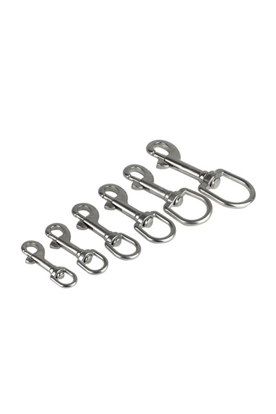 Choice 70mm 316 Stainless Steel Swivel Eye Bolt Snap Hook,Single Ended Trigger Snap Clips for Diving/Pet Le
