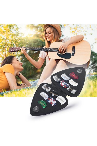 Choice Guitar Picks Holder Case For Acoustic Electric Guitar Includes 12 Pcs Guitar Picks Leather Guitar...