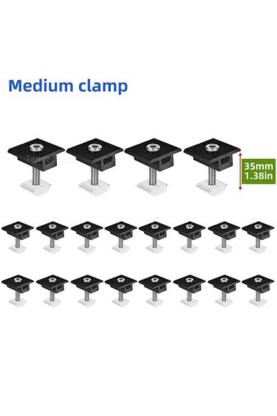 Choice Typeb-20pcs-35mm Solar Panel Mounting Fixing Clamp Adjustable Bracket End & Mid Clamp Pv Panel Clip