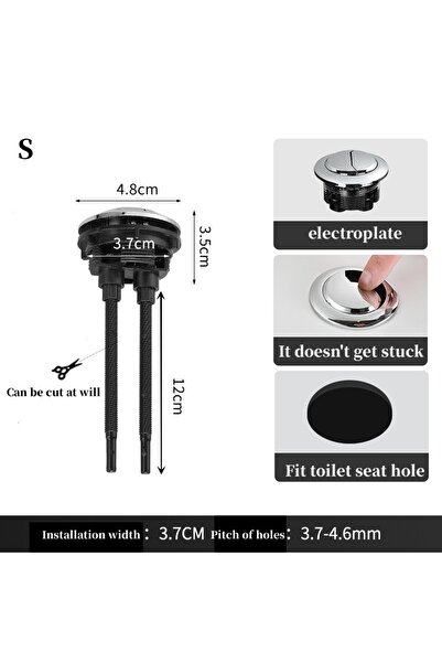 Choice S Universal Dual Flush Toilet Water Tank Button Round Valve Push Button Flush Toilet Seat Water Tan.