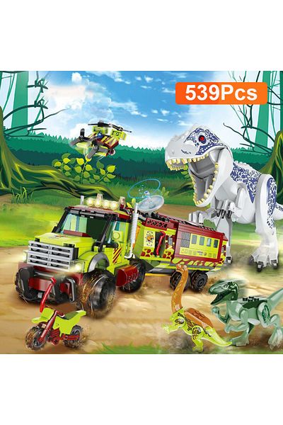 Choice No Box Fc3721 Jurassic Dinosaur T-rex Truck Model Building Blocks Indominus Rex Dino World Set With