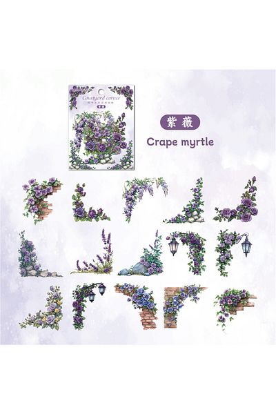 Choice E 30 Pcs Flowers Corner Stickers Pet Sticker Package Diy Diary Decoration Sticker Album Scrapbookin.