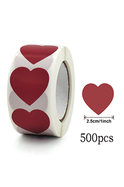 Choice 500 نقطة 2.5 سم FD1002R 500 قطعة ملصقات قلب حمراء وردية لعيد الحب وحفلات الزفاف وحقيبة تغليف الهدايا