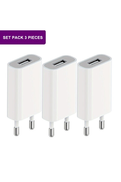 Choice 3 قطع من قابس الاتحاد الأوروبي 3 قطع من شاحن الحائط USB بمقبس الاتحاد ...