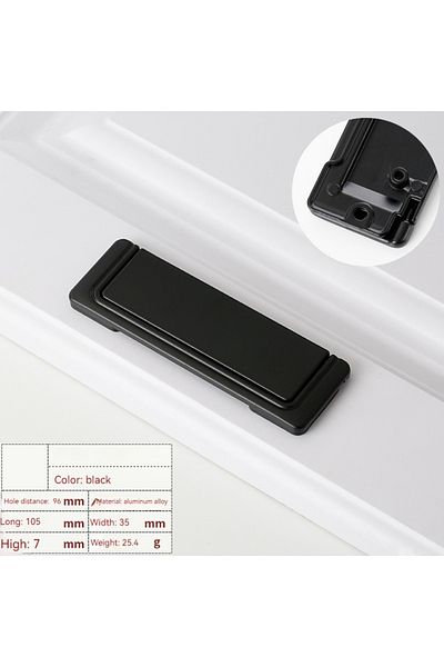 Choice Black Simple Flat Concealed Buckle Drawer Cabinet Handle Invisible Gusset Furniture Hardware Aluminu