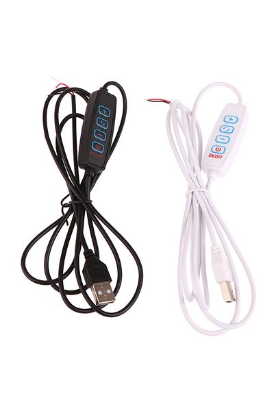 Choice Black 1pc 1.5m Usb 5v Led Tri-color Dimming Color Switch Cable Dimmer 4-key Controller 2ch For Low V