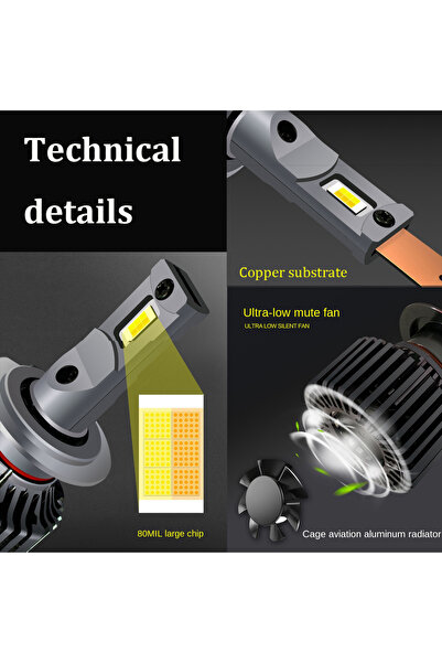 Choice 9006/HB4 3 ألوان 2 × 100 واط أصفر أبيض ثنائي اللون مصباح أمامي LED للسيارة 3000 كلفن + 4300 كلفن + 6000 كلفن H4 H8 H11 HB3 9