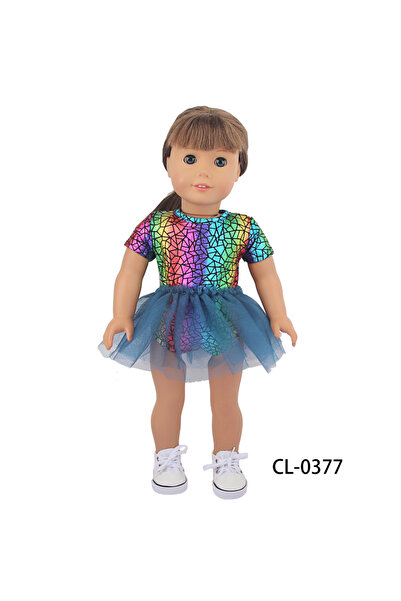 Choice CL-0377 ملابس دمى ملونة أحذية رسمية لدمية أمريكية مقاس 18 بوصة تنورة ب...