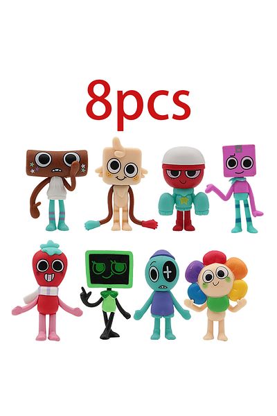 Choice New Dandy's World Figure Set Goob Boxten Pebble Finn Flutter Dandys World Action Figuras Toy Anim...