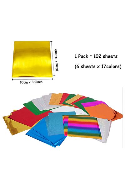 Choice 102sheets Pack 102pcs Hot Foil Transfer Film Sheet Holographic Stamping Foil For Paper Leather Paper
