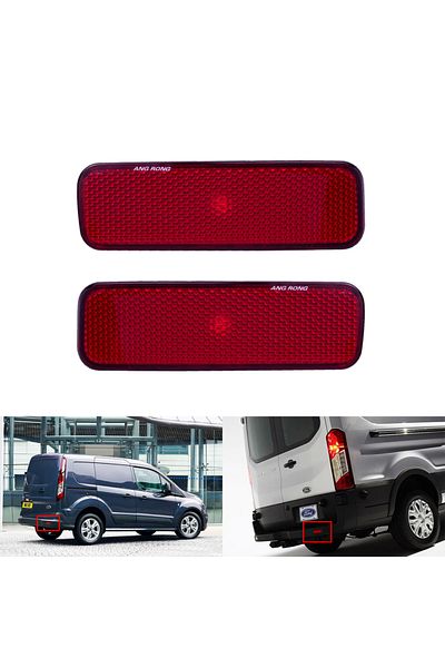 Choice عاكس المصد الخلفي ANGRONG 2x عدسة حمراء بدون ضوء لسيارة Ford Transit VAN Custom Connect Tourneo 2018