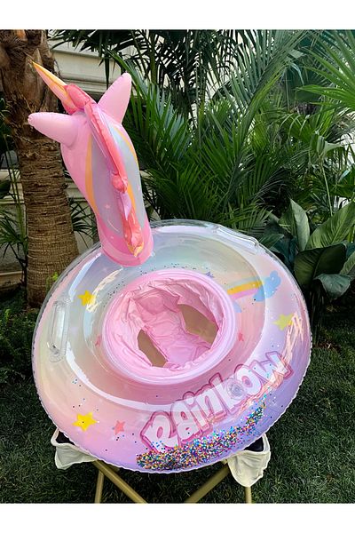 Choice As22 Swim Ring Inflatable Pool Float Baby Rainbow Sequined Unicorn For Kids Swimming Circle Children