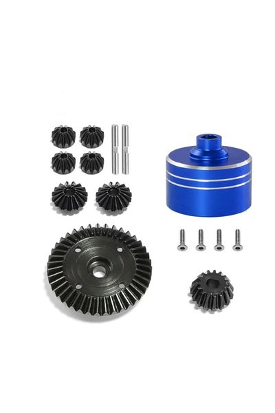 Choice Blue Metal Differential Case And Steel Differential Gear Set For Tamiya Tt02 Tt02b Xv02 1/10 Rc Car