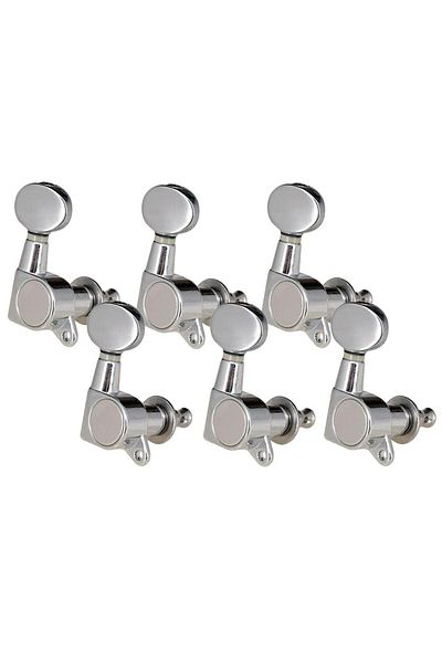 Choice 6pcs Ankle Keys Tuning Head Peg Mechanical 6R Retro Zinc Alloy for Electric Acoustic Guitar - Silver