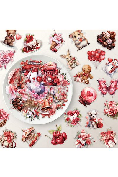 Choice 50pcs 50pcs Confession Gift Stickers Valentine's Day Elements Exquisite Handbooks Materials Phone Ca