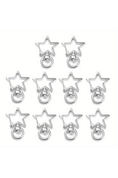 Choice Silvery 15pcs Metal Swivel Lobster Claw Clasps Star/moon Snap Hook Swivel Lanyard Clip Diy Supplies