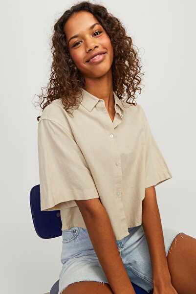 Jack & Jones Women's Crop Linen Shirt - Lulu