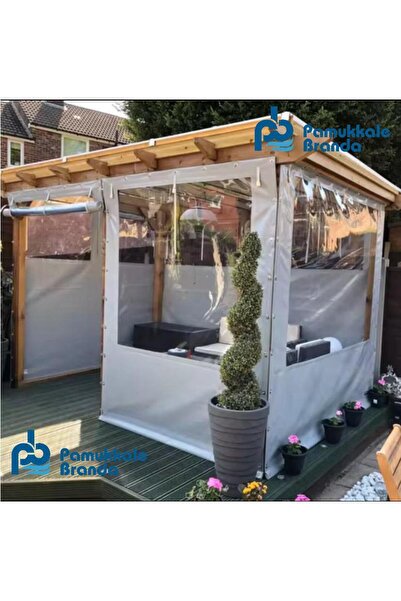 pamukkale branda 500 X 270 Pvc Şeffaf Branda Kapama Kış Bahçesi Fermuarlı