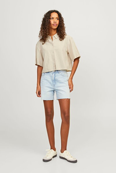 Jack & Jones Women's Crop Linen Shirt - Lulu