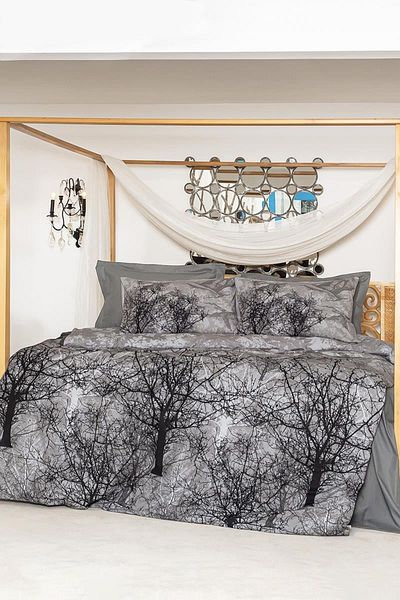 Altınbaşak Ranforce Double Duvet Cover Set - Kora Gris Pandora, Towel Gift