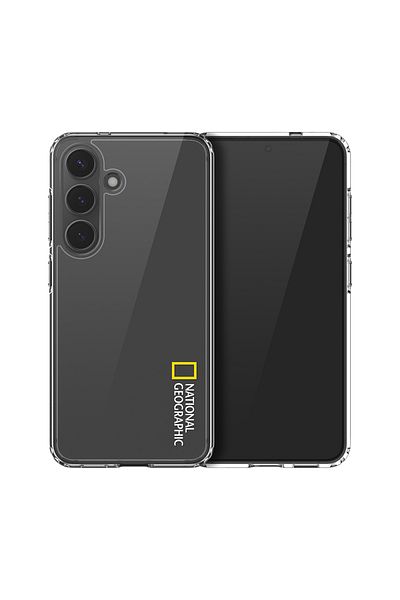 NATIONAL GEOGRAPHIC Crystal Clear Case V2 Jell Hard Galaxy S25 - White Logo