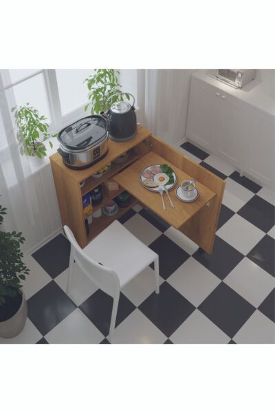 asratrend Mutfak Fonksiyonel Kiler Dolabı Katlanır Masa