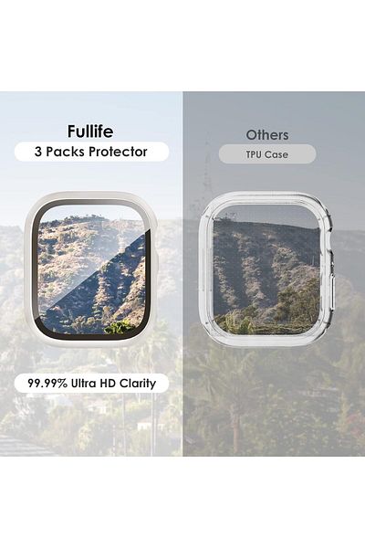 AWH 3-Pack Screen Protector for Apple Watch 44mm Series 6/5/4/SE with 9H Tempered Glass.