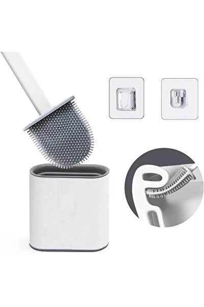 Yenimiyeni Silikon Banyo Tuvalet Klozet Fırçası Ve Tutucu Set