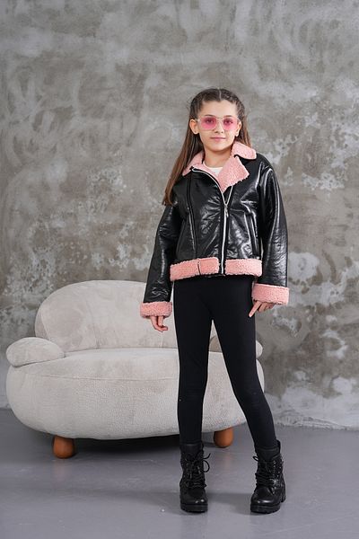 WİENS KİDS Girl's Furry Leather Coat