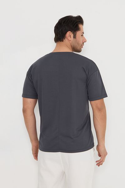 Moda Işık Ανδρικό αθλητικό μπλουζάκι - Χρώμα Ανθρακί, Εκτύπωση, Στρογγυλή λαιμόκοψη