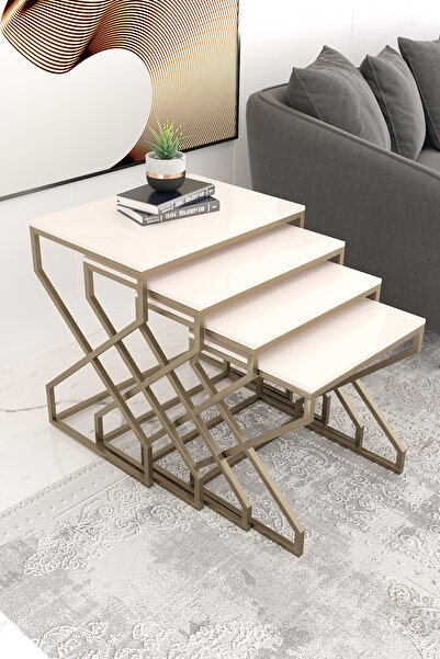 Dekoport Ela 4lü Zigon Sehpa Yan Sehpa Mdf Membran Kaplama