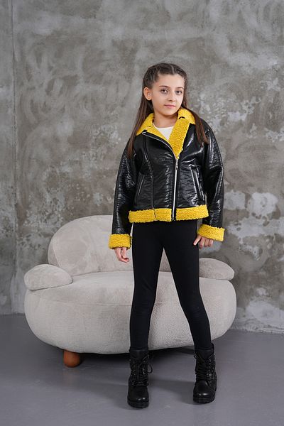 WİENS KİDS Palton din piele cu blană pentru fete