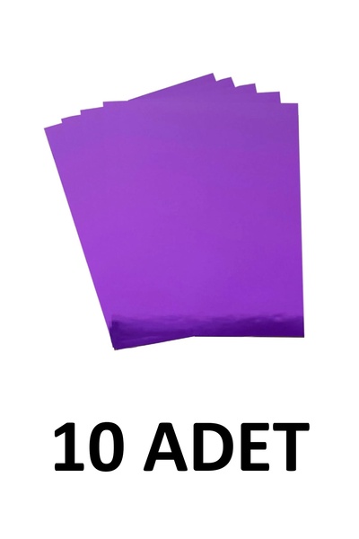 Ticon 10 Adet Mor Aynalı Fon Kartonu 50x70 Cm Metalik Fon Kartonu