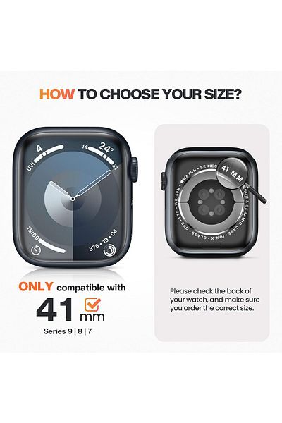 AWH 2-Pack Bling Case for Apple Watch Series 9/8/7 41mm, Glitter Rhinestone Bumper Face Cover