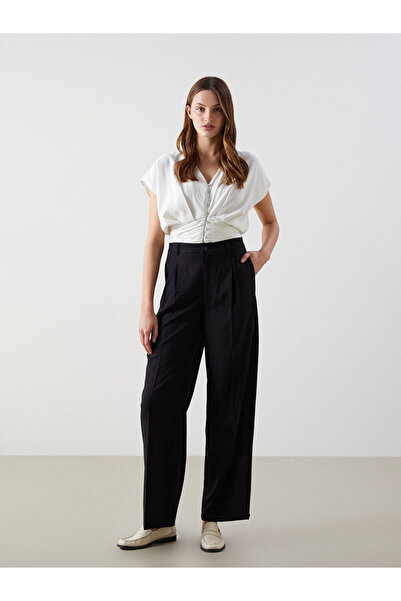 LC Waikiki Nevavm Loose Fit Linen Blend Women's Trousers with a Difference