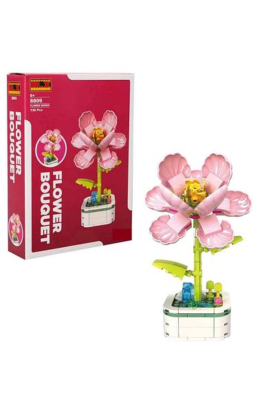 ByCaretta 42098 Model Hibiscus Bouquet Building Blocks - 130 Pieces