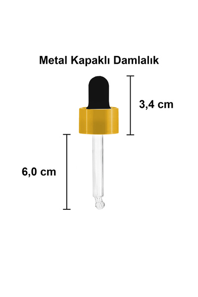 Afracam 30 ml Mat Siyah Cam Damlalıklı Serum Şişesi 30 cc Gold Metal Kapaklı Dropper Cam Şişe 2 Adet