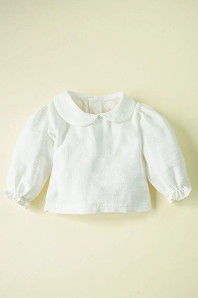 bshood X Silk Atlas Baby Girl and Child Baby Collar Ruffled Muslin Summer Shirt